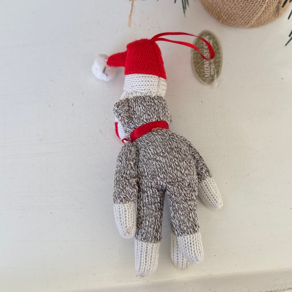 Vintage 90s Sock Monkey Ornament Midwest CBK - Picture 2 of 4